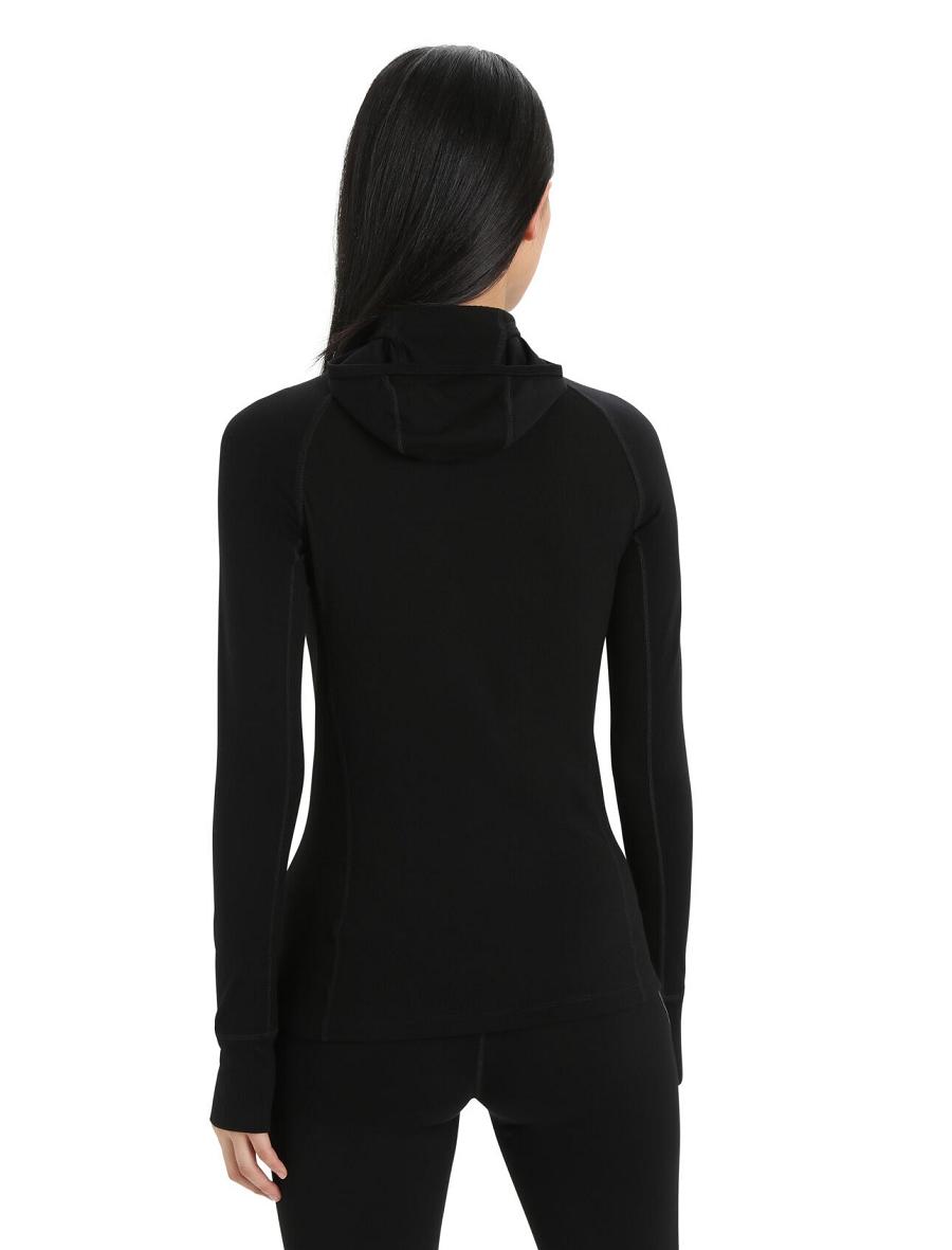 One Piece & Sets Icebreaker ZoneKnit™ Merino Insulated Long Sleeve Hoodie Damskie Czarne | PL 1145GSOL